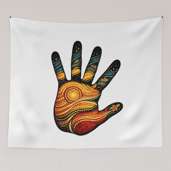 Item preview, Strong Culture – Colourful Handprint Artwork designed and sold by Indigenous-Aus.
