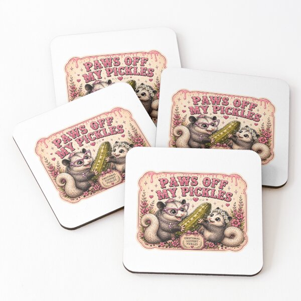 Item preview, Paws Off My Pickles - Emotional Support Pickles  | Possum Funny Vintage Pickle Sticker designed and sold by Imagine Ink Design Studio.