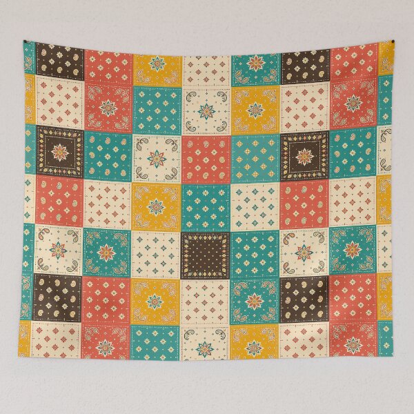 Item preview, Retro Bandana Patchwork Pattern designed and sold by lbl-shop.