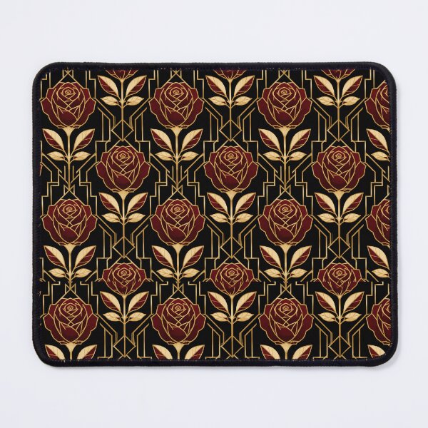 Item preview, Rose Art Deco Burgundy Gold Seamless Pattern designed and sold by Inkworksbyshery.