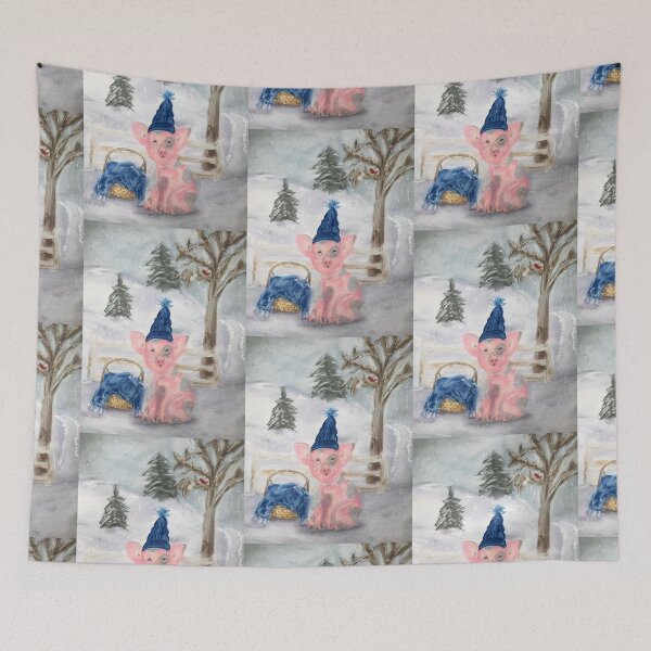 Item preview, This Little Piggy Loves The Snow in Mixed Media designed and sold by Kimberly Sells Studio.