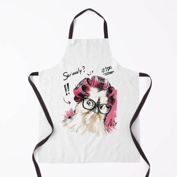 Item preview, Seriously? Funny Chicken with Hair Curlers & Glasses – Hand-Drawn Art designed and sold by RamyGallery.