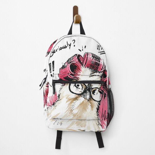 Item preview, Seriously? Funny Chicken with Hair Curlers & Glasses – Hand-Drawn Art designed and sold by RamyGallery.