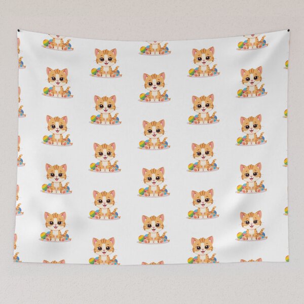 Item preview, Illustration of an Adorable Ginger Kitten with Blue Eyes designed and sold by Orayah-Kids.
