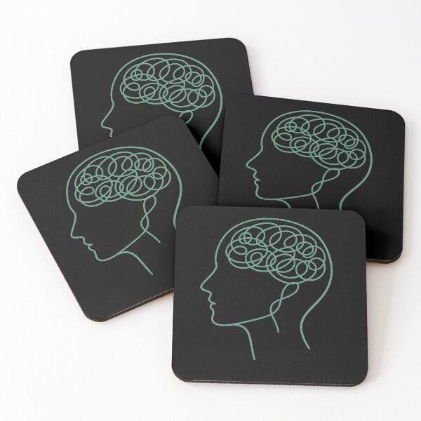 Item preview, Tangled Brain Therapist Mental Health Line Art designed and sold by Rachel's Randoms.