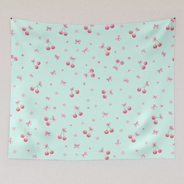 Item preview, Cherry Ribbon Pattern designed and sold by lbl-shop.