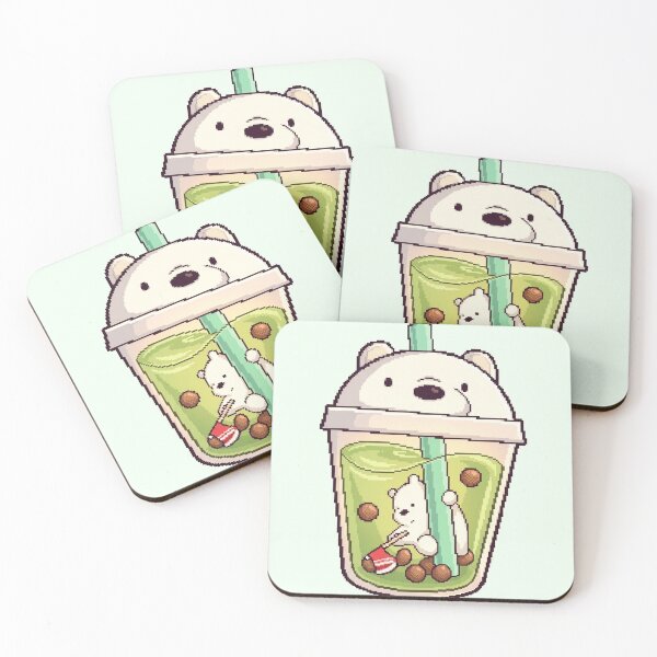 Item preview, Cozy Bear Matcha Bubble Tea | Cute Pixel Art Sticker designed and sold by CaseDiary.