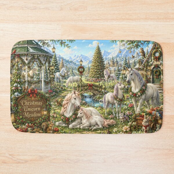 Item preview, Christmas Unicorn Meadow | An Enchanted Holiday Wonderland designed and sold by Edenglow Prints & Peculiars.