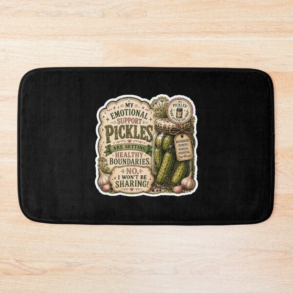 Item preview, My Emotional Support Pickles are Setting Healthy Boundaries. No I Won't Be Sharing! Funny Vintage Pickle Sticker designed and sold by Imagine Ink Design Studio.