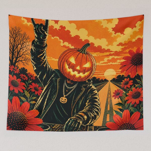 Item preview, Headless Horseman DJ Storm Road - Retro Pop Halloween Art designed and sold by TheHorsemanRidesAgain.