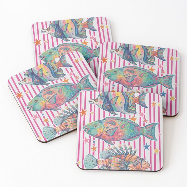 Item preview, Colorful Tropical Fish Pattern | Whimsical Ocean Life Pop Art designed and sold by yanderedev.
