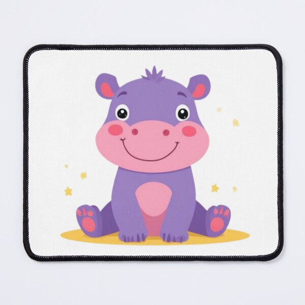 Item preview, Adorable Little Purple Hippopotamus Illustration designed and sold by Orayah-Kids.