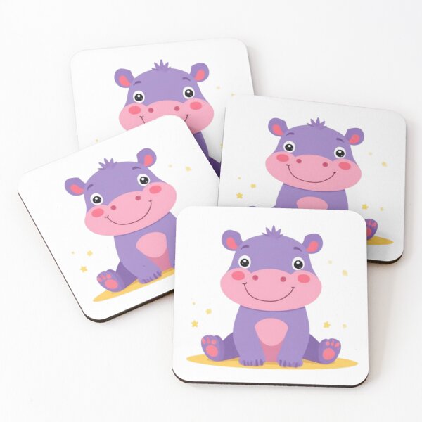 Item preview, Adorable Little Purple Hippopotamus Illustration designed and sold by Orayah-Kids.