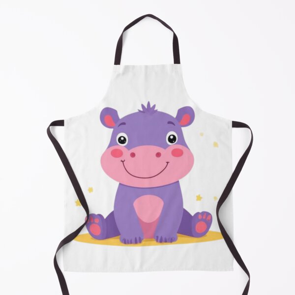 Item preview, Adorable Little Purple Hippopotamus Illustration designed and sold by Orayah-Kids.