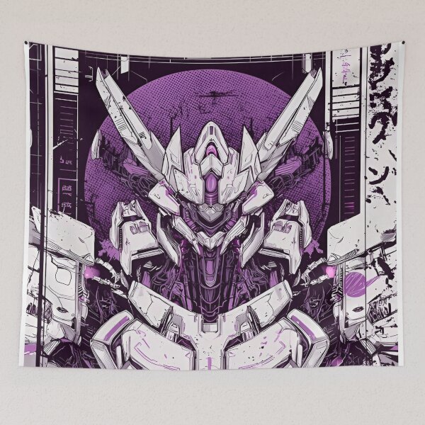 Item preview, Neo Mecha Guardian – Futuristic Cyber Robot | Purple Sci-Fi Armor Wall Art designed and sold by Dyan4.