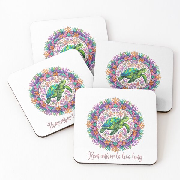 Item preview, Sea turtle swimming through coral mandala designed and sold by DVerse Studio.