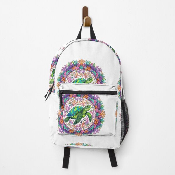 Item preview, Sea turtle swimming through coral mandala designed and sold by DVerse Studio.