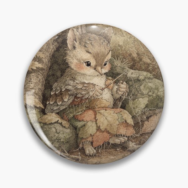 Item preview, Wren Sprite Stitching a Cloak of Fallen Leaves Storybook Art designed and sold by PictorialWhimsy.