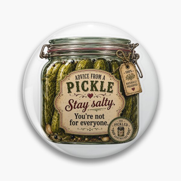 Item preview, Advice from a Pickle - Stay Salty. You're not for Everyone!  Funny Vintage Pickle Sticker designed and sold by Imagine Ink Design Studio.