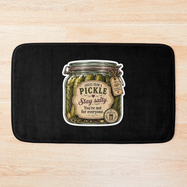 Item preview, Advice from a Pickle - Stay Salty. You're not for Everyone!  Funny Vintage Pickle Sticker designed and sold by Imagine Ink Design Studio.
