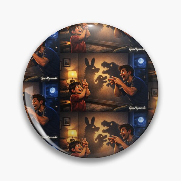 Item preview, Moonlit Shadow Puppets – Father & Son Family Night Art designed and sold by The Art Queen Of Michigan .