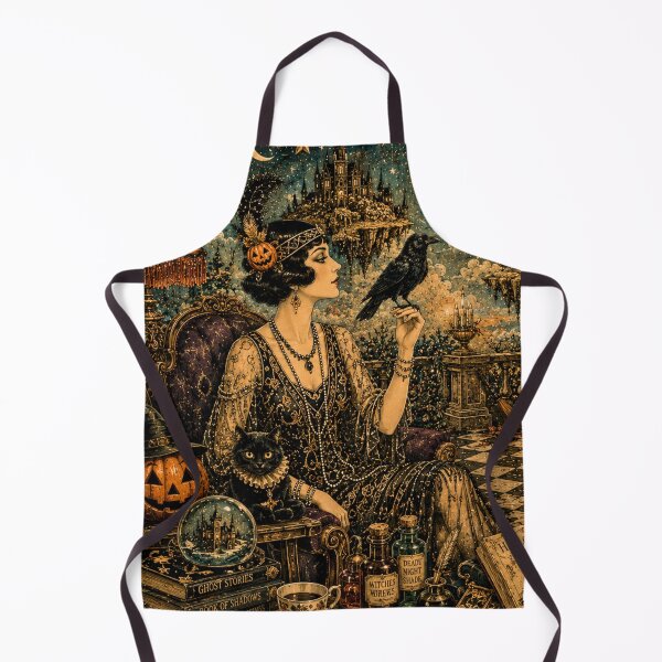 Item preview, Moonlit Halloween Reverie | Art Deco Gothic Fantasy designed and sold by Edenglow Prints & Peculiars.