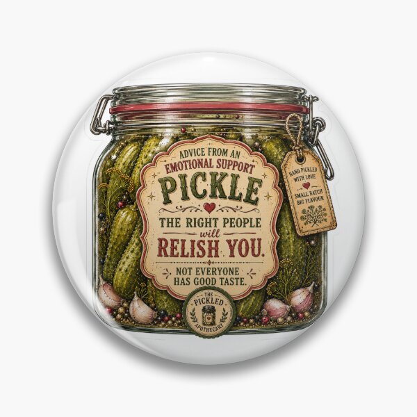 Item preview, Advice From and Emotional Support Pickle - The Right People Relish You. Not Everyone Has Good Taste. | Funny Vintage Pickle Sticker designed and sold by Imagine Ink Design Studio.
