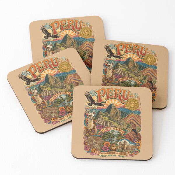 Item preview, Peru Land of the Incas Vintage Travel Poster designed and sold by Skyrocketz.