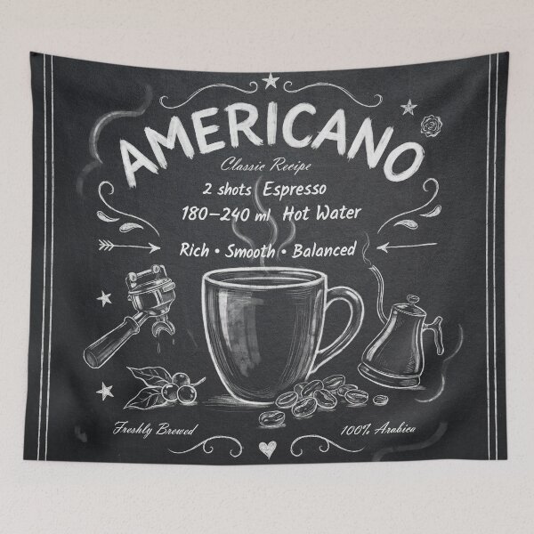 Item preview, Americano Coffee Recipe | Vintage Chalkboard Cafe Menu designed and sold by littlepiig.