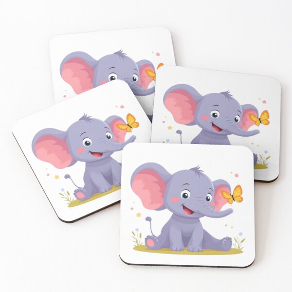 Item preview, Adorable Illustration of a Little Elephant and Butterfly designed and sold by Orayah-Kids.