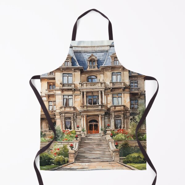 Item preview, Timeless Manor - A Mansion On A Lush Estate - Watercolor Art - Landscape Art designed and sold by CastleBySea.