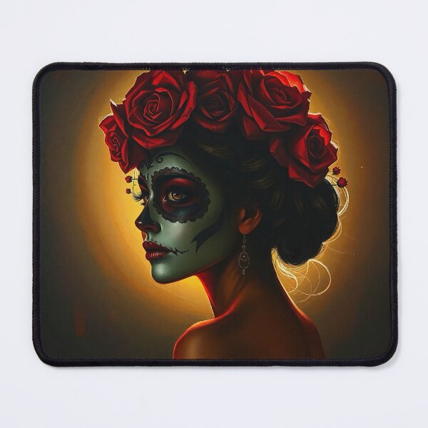 Item preview, Dia de Los Muertos  Woman with Red Rose Crown designed and sold by SweetLilith.