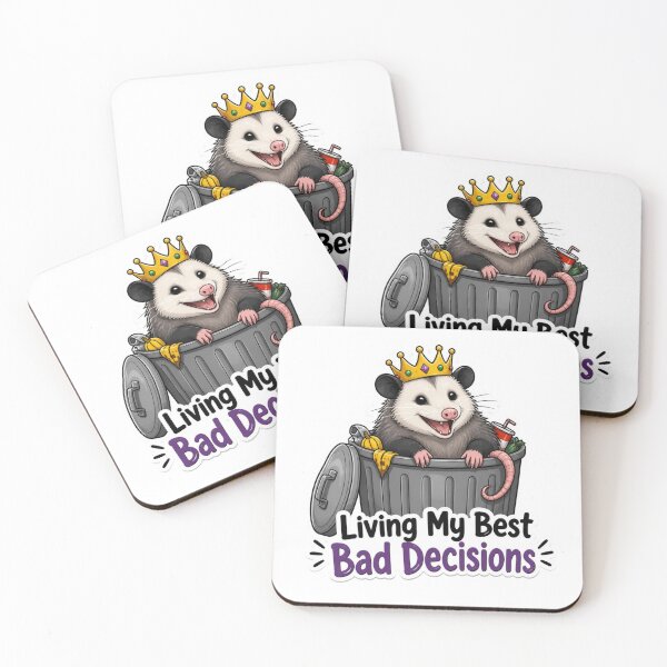 Item preview, Living My Best Bad Decisions Funny Opossum King Trash Panda Humor T-Shirt designed and sold by redblink store.