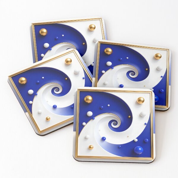 Item preview, Golden Framed Geometric Spiral designed and sold by Vicky Brago-Mitchell®.