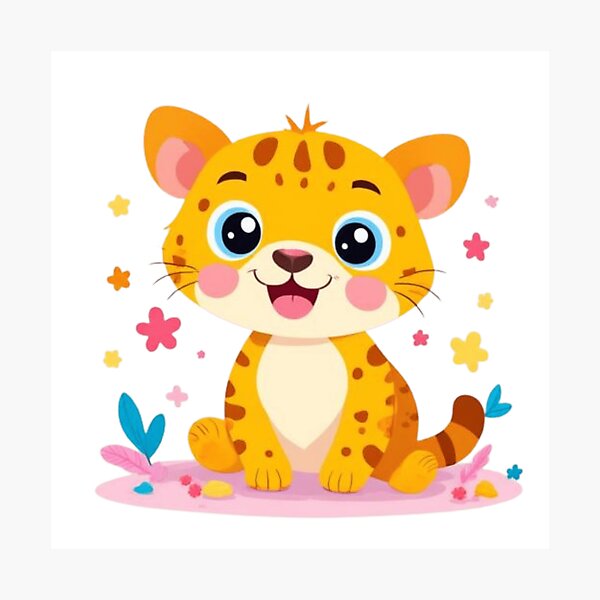 Aperçu de l'œuvre Illustration Adorable Bébé Léopard créée et vendue par Orayah-Kids.