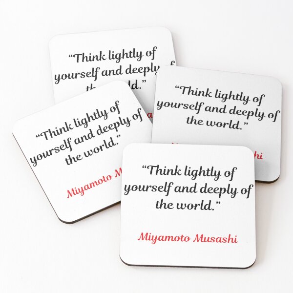 Item preview, Think Lightly Of Yourself And Deeply Of The World Miyamoto Musashi Quote Acrylic Block designed and sold by UtopiaDripPR.