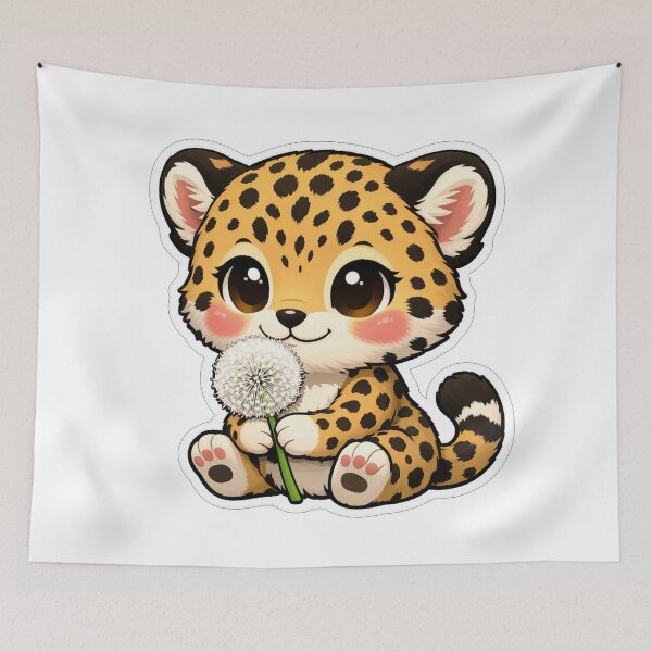 Item preview, Cute Baby Cheetah Holding A Dandelion designed and sold by Owcomm.