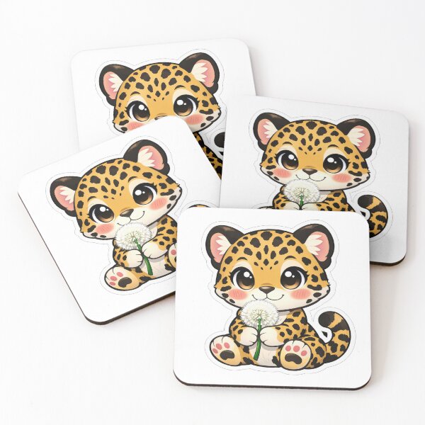 Item preview, Cute Baby Leopard Holding White Dandelion designed and sold by Owcomm.