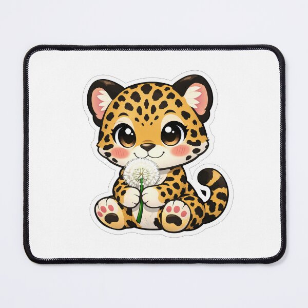 Item preview, Cute Baby Leopard Holding White Dandelion designed and sold by Owcomm.