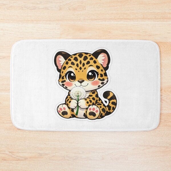 Item preview, Cute Baby Leopard Holding White Dandelion designed and sold by Owcomm.