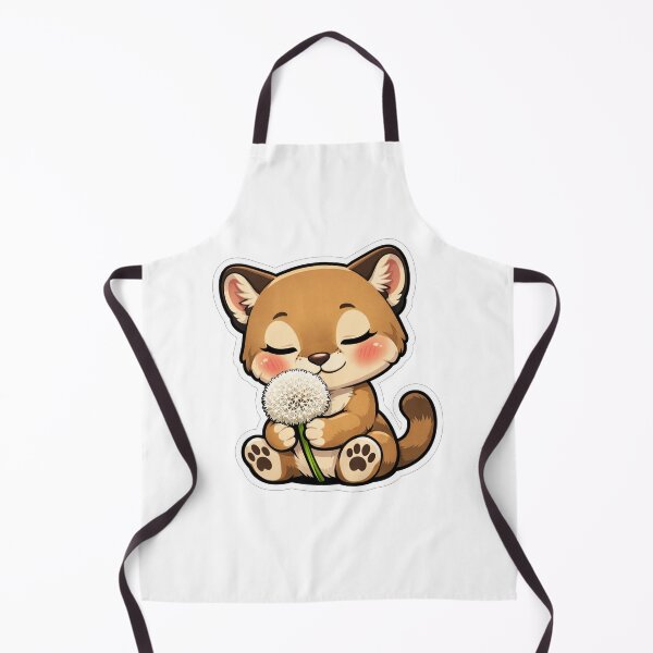 Item preview, Cute Little Cougar Smelling Dandelion Flower designed and sold by Owcomm.