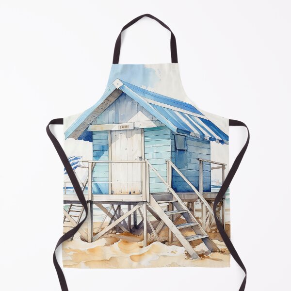 Item preview, Blue Breeze Retreat - A Blue And White Shack On The Beach - Landscape Art - Watercolor Art designed and sold by CastleBySea.