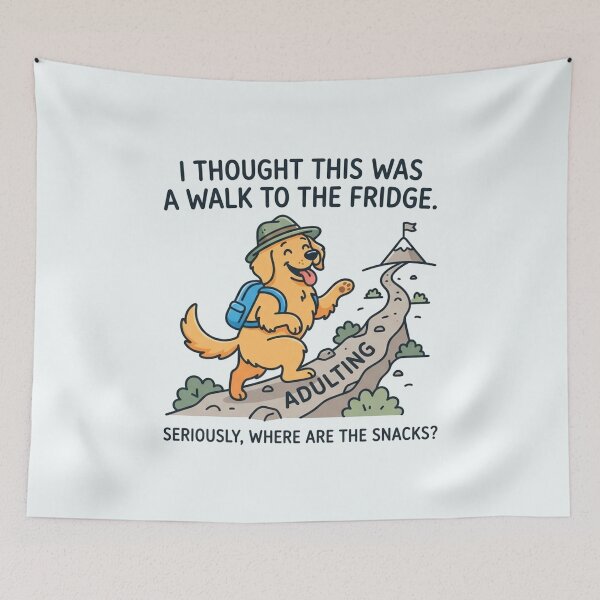Item preview, Funny Dog Hiking The Mountain Trail designed and sold by Owcomm.