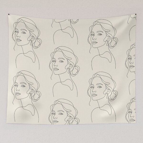 Item preview, Minimalist Continuous Line Art Elegant Woman Face Silhouette designed and sold by Gameshalah's Designs Hub.