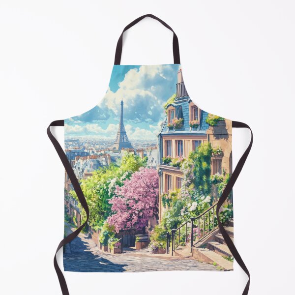 Item preview, Romantic Paris Street in Spring with Eiffel Tower View designed and sold by Whimsical Wayfarer.