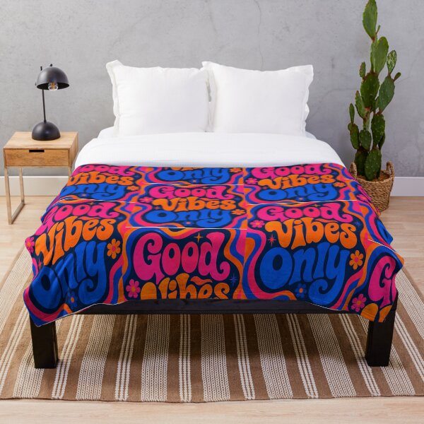 Item preview, Retro 1970s Good Vibes Only Groovy Psychedelic Typography Art designed and sold by Gameshalah's Designs Hub.