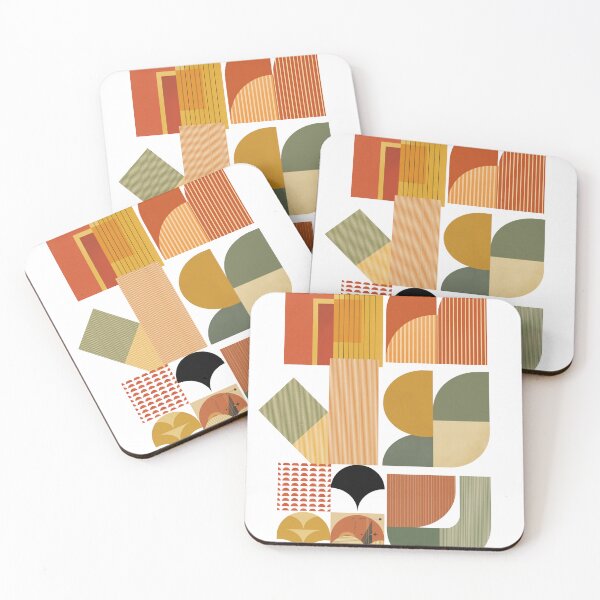 Item preview, Mid-Century Modern Abstract Geometric Terracotta Arches Art Print designed and sold by Gameshalah's Designs Hub.