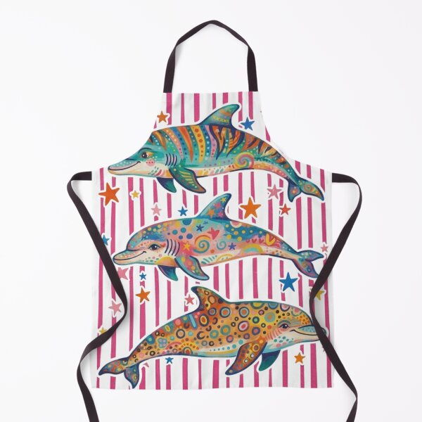 Item preview, Colorful Boho Dolphin Trio - Coastal Beach Aesthetic designed and sold by yanderedev.
