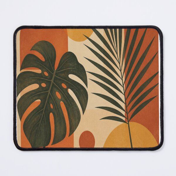 Aperçu de l'œuvre Imprimé botanique abstrait rétro années 1970 représentant un monstera créée et vendue par Gameshalah's Designs Hub.
