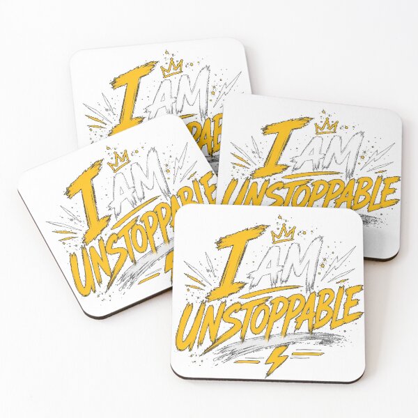 Item preview, I Am Unstoppable Motivational Brush Lettering Quote designed and sold by EssentialsWear.